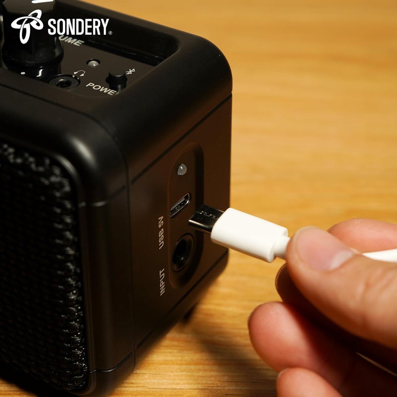 Sondery مضخم صوت صغير للجيتارات الكهربائية 5 واط مع مكبرين قابل لإعادة الشحن محمول للتدريب مضخم صغير مع تأثيرات Overdrive / Clean وبلوتوث - Image 5